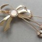 Large Jelly Belly Cabochon Rhinestone Bow Brooch Pin Vintage Jewelry 1950s