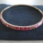 Fancy Pink Rhinestone Bangle Bracelet Kids Vintage Jewelry 1980s