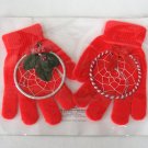 Red Knit Gloves & 2 Dreamcatchers Handcrafted By St. Josephs Indian School South Dakota Lakota Sioux