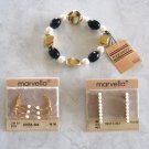 Pearl Bracelet 2 Pair Pierced Earrings 3 Pieces Designer Marvella Vintage Jewelry