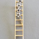 Fancy Black Onyx Star Gold Ladder Brooch Pin Vintage Jewelry 1970s