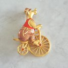 Dog Riding A Bicycle Brooch Pin By Designer Danecraft Vintage Jewelry 1980s Dog Riding A Bicycle Brooch Pin By Designer Danecraft Vintage Jewelry 1980s