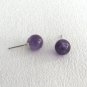 Round 8mm Amethyst Gemstone Studs Sterling Silver Handcrafted Earthborn Jewelry