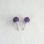 Round 8mm Amethyst Gemstone Studs Sterling Silver Handcrafted Earthborn Jewelry