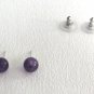 Round 8mm Amethyst Gemstone Studs Sterling Silver Handcrafted Earthborn Jewelry