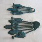 Large Turquoise Color Dangle Style Earrings Retro Vintage Jewelry 1980s
