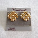 Pearl Pierced Earrings Designer Vendome Coro Vintage Jewelry 1970s Pearl Pierced Earrings Designer Vendome Coro Vintage Jewelry 1970s