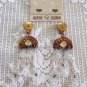 Large Aurora Borealis Beaded Dangle Clip On Earrings Designer Avery Quinn Vintage 1970s