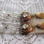 Large Aurora Borealis Beaded Dangle Clip On Earrings Designer Avery Quinn Vintage 1970s