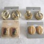 Fancy Long Gold Link Necklace & 4 Pair Pierced Earrings 5 Pieces Sears Vintage Jewelry