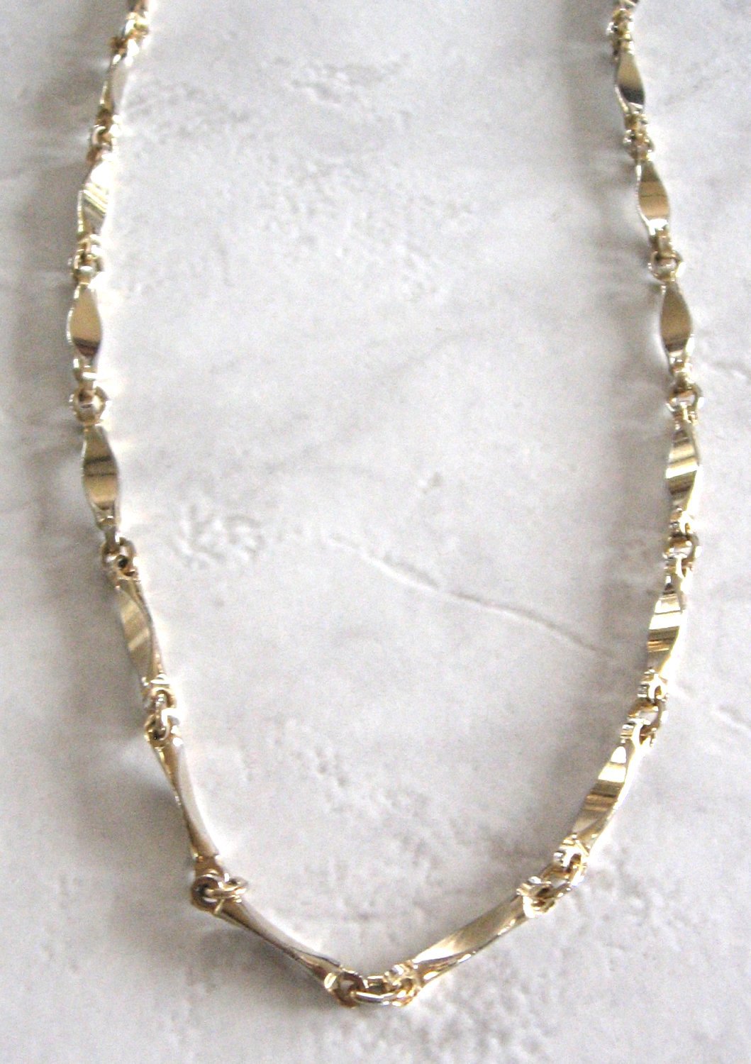 Fancy Long Gold Link Necklace & 4 Pair Pierced Earrings 5 Pieces Sears ...