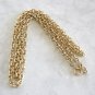 Long Gold Chain Necklace & 2 Pair Rhinestone Hoop Pierced Earrings 3 Pieces Vintage Jewelry Avon