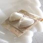 Puffed Blue Heart Mother of Pearl Pendant Shell Necklace Clip On Earrings By Sears 3 Pieces Vintage