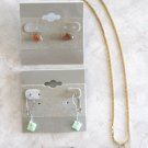 Agate Quartz Stone Pendants 2 Pair Pierced Earrings Gold Chain Necklace Monet 6 Pieces Vintage Agate Quartz Stone Pendants 2 Pair Pierced Earrings Gold Chain Necklace Monet 6 Pieces Vintage
