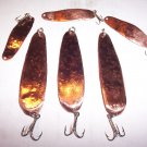 Handmade solid copper spoon lures