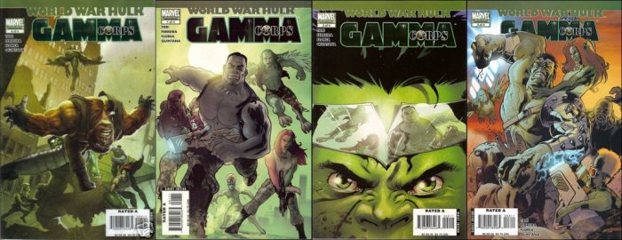 WORLD WAR HULK GAMMA CORPS SET#1-4 NM (2007)