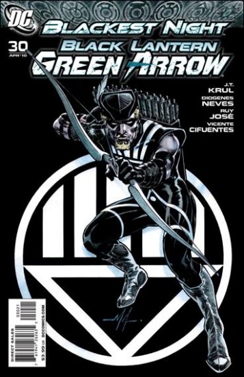 GREEN ARROW #30 BLACKEST NIGHT BLACK LANTERN GREEN ARROW VF/NM (2010) 1:25 VARIANT