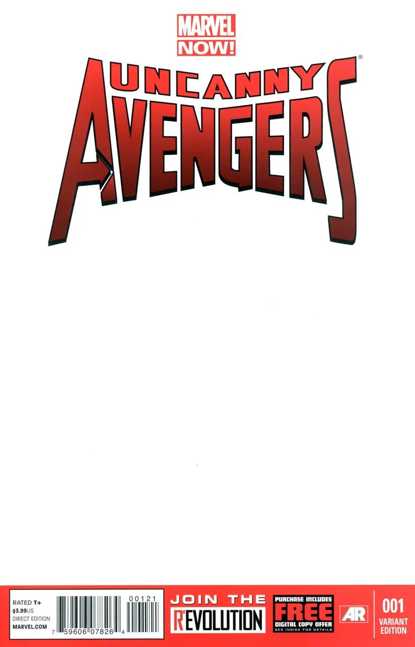 Uncanny Avengers #1 Blank Variant [2012] VF/NM Marvel Comics
