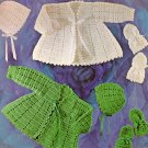 VKNC 006 Retro 60's Matinee Coat and hat mitts Set Crochet Pattern Vintage style pattern