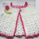 VKNC115 Baby Waistcoat Top with flower and leaves easy Crochet Pattern