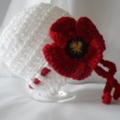 VKNC132 Baby Poppy  Hat Crochet Pattern NEW