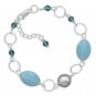 Aqua Jade Sterling Silver Bracelet--ACDS33600-7