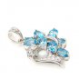 Heart Love Gen Blue Topaz 925 Sterling Silver Pendant Dec Birth New Free Ship