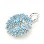 Genuine Blue Topaz Luxury 925 Sterling Silver Pendant Vintage New Free Ship