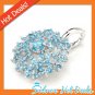 Genuine Blue Topaz Luxury 925 Sterling Silver Pendant Vintage New Free Ship