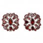 New Red Genuine Garnet 925 Sterling Silver Clip Earrings Classic Free Shipping