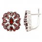 New Red Genuine Garnet 925 Sterling Silver Clip Earrings Classic Free Shipping