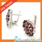 New Red Genuine Garnet 925 Sterling Silver Clip Earrings Classic Free Shipping
