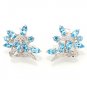Heart Clip Genuine Blue Topaz 925 Sterling Silver Earrings Dec New Free Ship