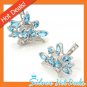 Heart Clip Genuine Blue Topaz 925 Sterling Silver Earrings Dec New Free Ship