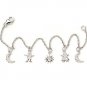 Ispire Fashion 925 Sterling Silver CZ Sun Star Moon 6.5" Bracelet Free Shipping