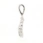 925 Sterling Silver Grape Pendant White Cubic Zirconia New Free Shipping