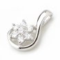 925 Sterling Silver Cubic Zirconia Flower Pendant New Vintage Free Shipping