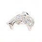 Summer Sale 925 Sterling Silver Dolphin Pendant Clear Cubic Zirconia Free Ship