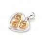 925 Sterling Silver Polished 2 Tone Vintage Heart Pendant New Valentine Gift