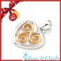 925 Sterling Silver Polished 2 Tone Vintage Heart Pendant New Valentine Gift