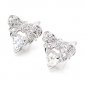 925 Sterling Silver Heart Cubic Zirconia Bow Stud Earring New Free Shipping