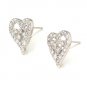 Heart Stud 925 Sterling Silver Earrings White Cubic Zirconia Valentine Gift