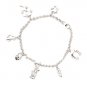 925 Sterling Silver Charms Cubic Zirconia Bracelet Valentine Gift Free Shipping