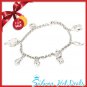 925 Sterling Silver Charms Cubic Zirconia Bracelet Valentine Gift Free Shipping