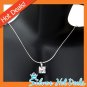 Fashion Cute Gifts .925 SIlver Square Cubic Zirconia Pendant Chain 18" Necklace