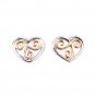 Valentine Gift 925 Sterling Silver 2 Tone Heart Stud Earrings Vintage