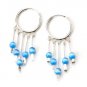 Blue Cat Eye 925 Sterling Silver Dangle Earrings Jewelry New Free Ship Cute Gift