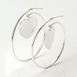 Circle 925 Sterling Silver Stud Earrings Valentine Gift Free ship Jewelry