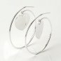 Circle 925 Sterling Silver Stud Earrings Valentine Gift Free ship Jewelry