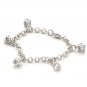 Love New Fashion Gifts Charm .925 Silver Cubic Zirconia 6.25" Bracelet Free Ship
